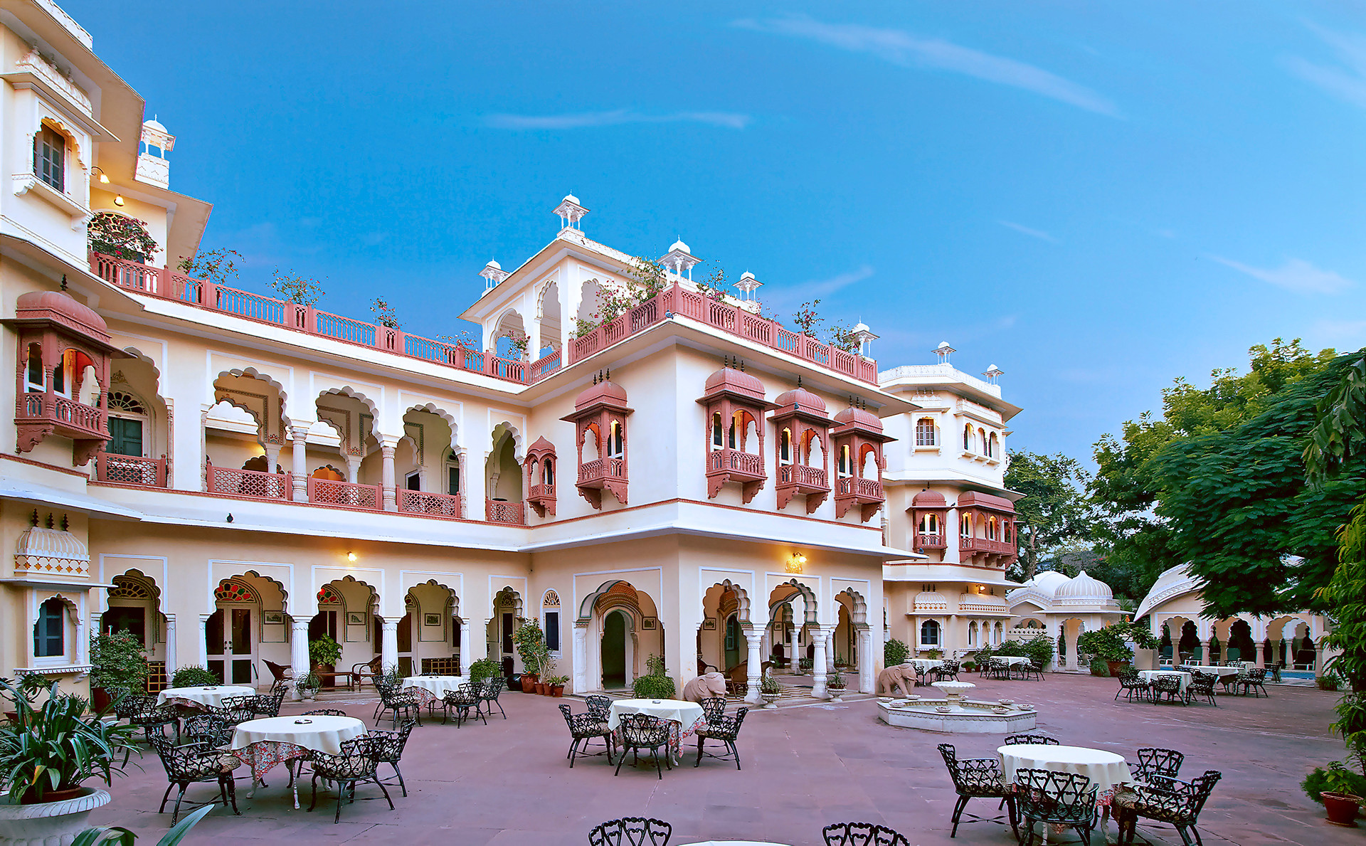 Welcoming exterior of a luxury resort